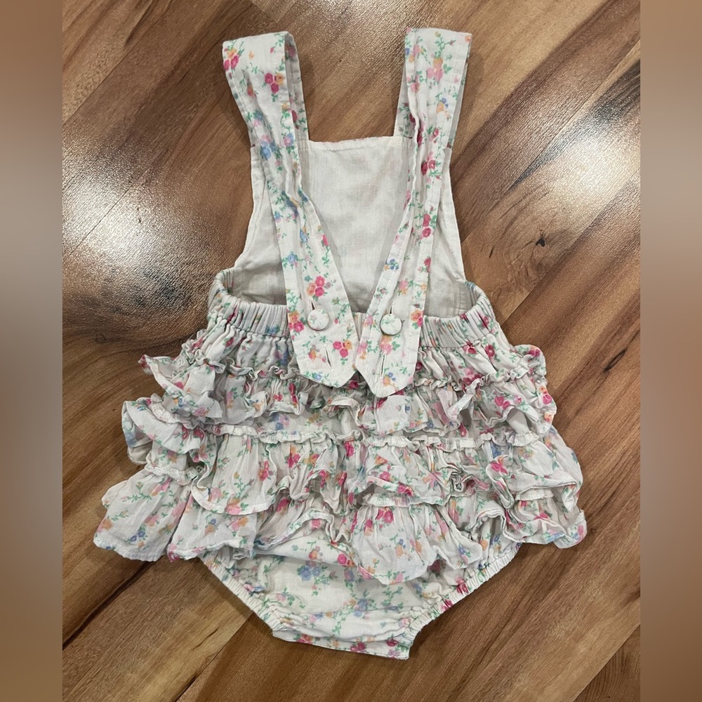 LoveShackFancy Floral Ruffle Baby Romper - Picture 2 of 3